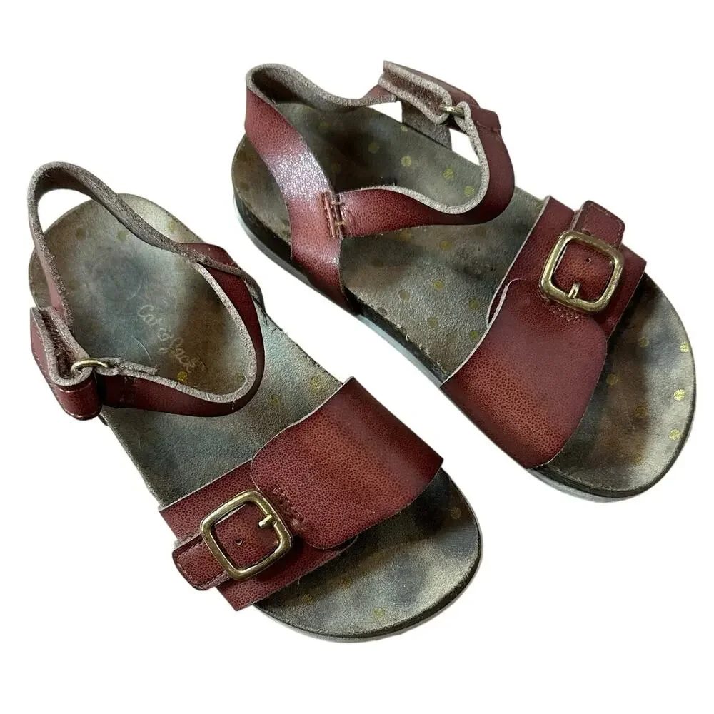 Cat & Jack Brown Leather Summer Sandals Size 8